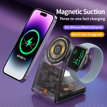 transparent 20W Charger Fast Smart Magnetic Portable Wireless Charging Stand