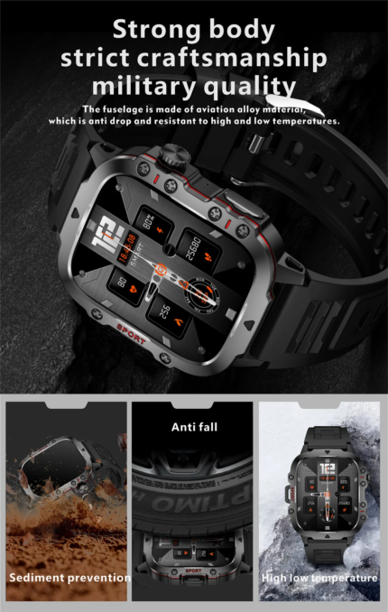 LIGE Rugged Outdoor Military Men's Smartwatch