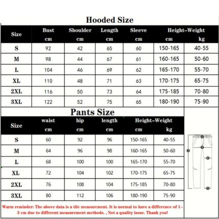 men and women can pullover hoodie + jogging pants two-piece