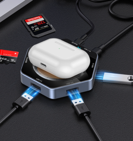 7in1 wireless charger usb hub