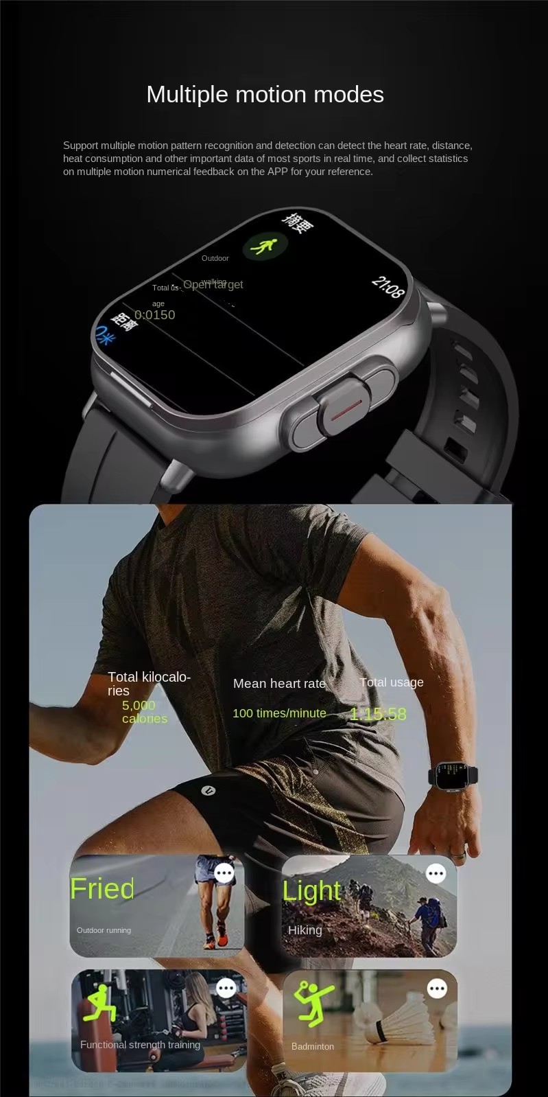 D8 Bluetooth headset Smartwatch two-in-one - Full screen Touch Bluetooth