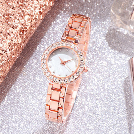 6pcs/set Women's Watch Luxury Rhinestone