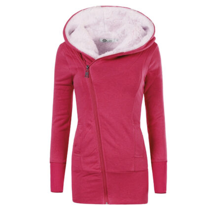 Women Coat Solid Color Fleece Warm