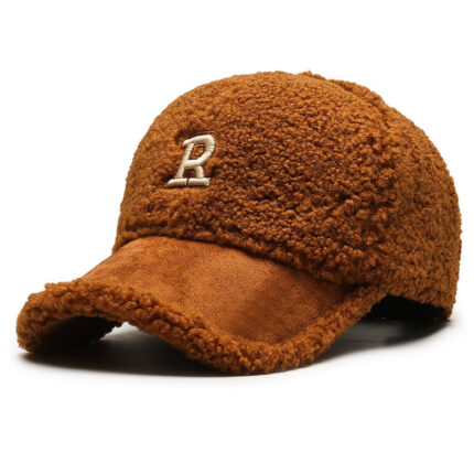 Lambswool Baseball Cap for Women Warm Plush Trucker Hats Gorras