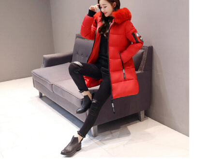 Winter Warm Fur Collar Womens Parka