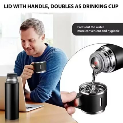 Stainless Steel Vacuum Insulated Bottle, Portable Bottle, Office Gift Set, Business Style Coffee Mug, Thermal Mug, 500ml
