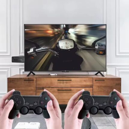 M8 Game Console Built-in 20000 + 64GB Two-person Wireless Controller 2.4G Stick 4K HD PS1 GBA Video
