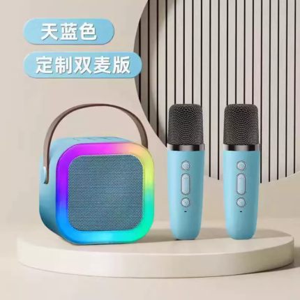 K12 Karaoke Machine Portable Bluetooth 5.3 PA Speaker System with 1-2 Wireless Microphones