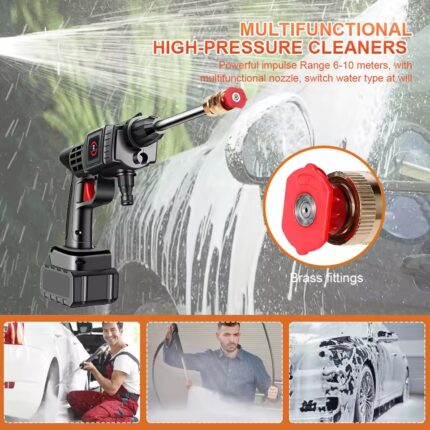 High Pressure Car Washer Spray Water Gun 10000mAh Battery Foam Generator Car Washing Machine for Home