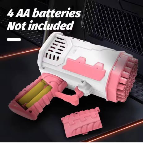 Electric Bubble Gun Launcher - 40 Hole Bubble Machine for Kids