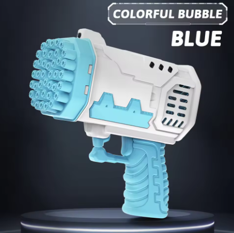 Electric Bubble Gun Launcher - 40 Hole Bubble Machine for Kids