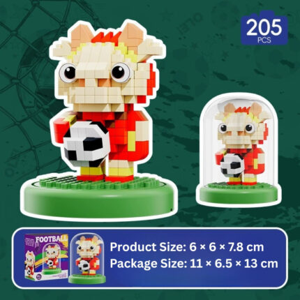Football Mascot Building Blocks Set Trophy Model Collectible