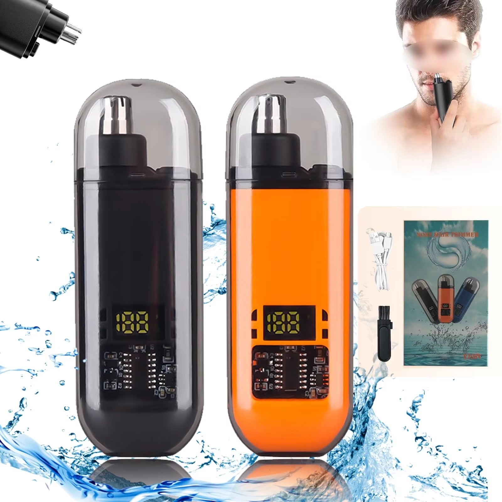 Portable Nose & Ear Hair Trimmer – USB Rechargeable, Compact & Precision Grooming Tool
