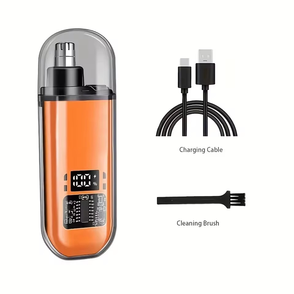 Portable Nose & Ear Hair Trimmer – USB Rechargeable, Compact & Precision Grooming Tool