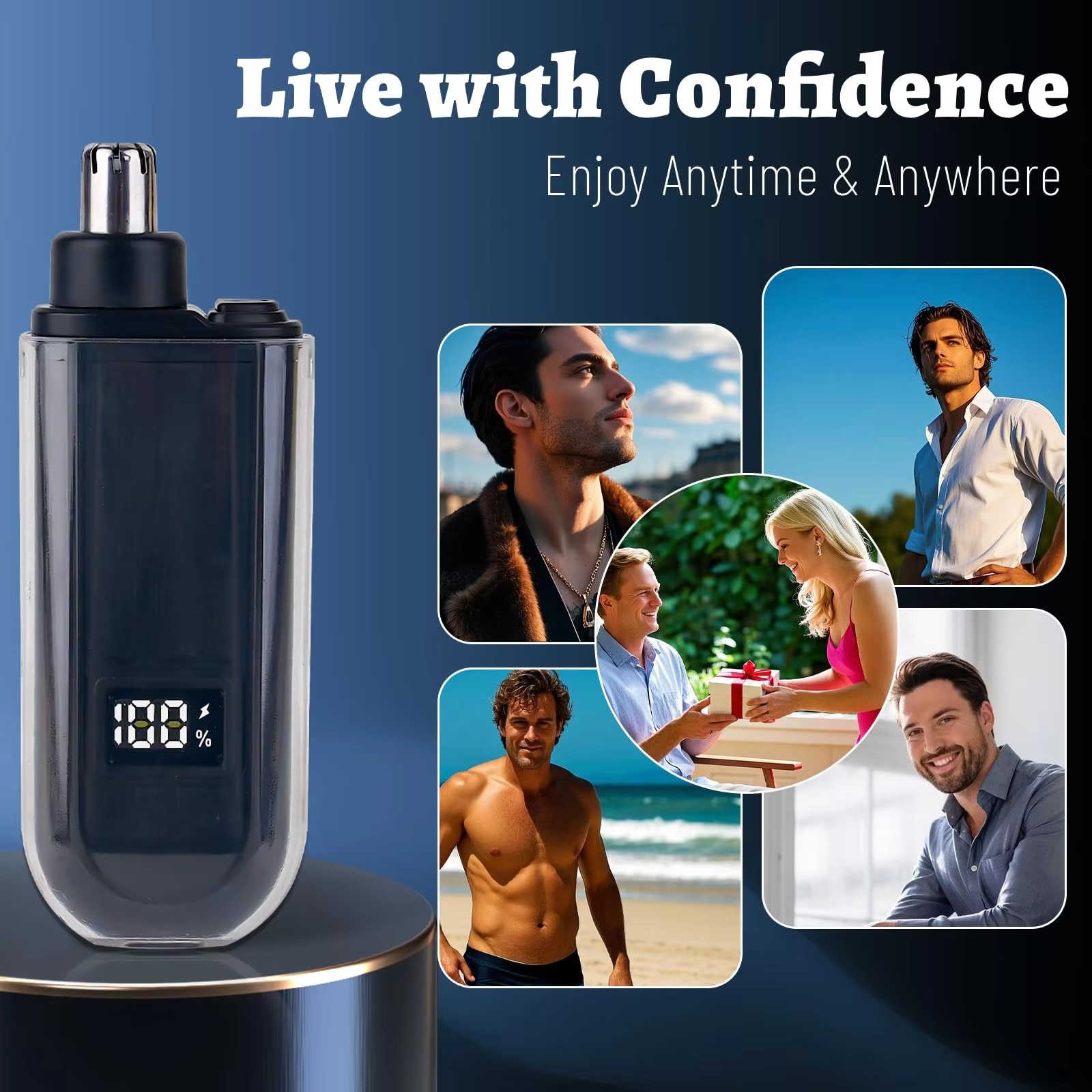Portable Nose & Ear Hair Trimmer – USB Rechargeable, Compact & Precision Grooming Tool