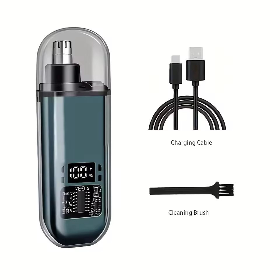 Portable Nose & Ear Hair Trimmer – USB Rechargeable, Compact & Precision Grooming Tool