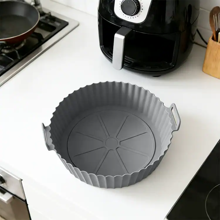 Silicone Air Fryer Baking Tray – Reusable, Non-Stick & Food-Safe Cooking Basket