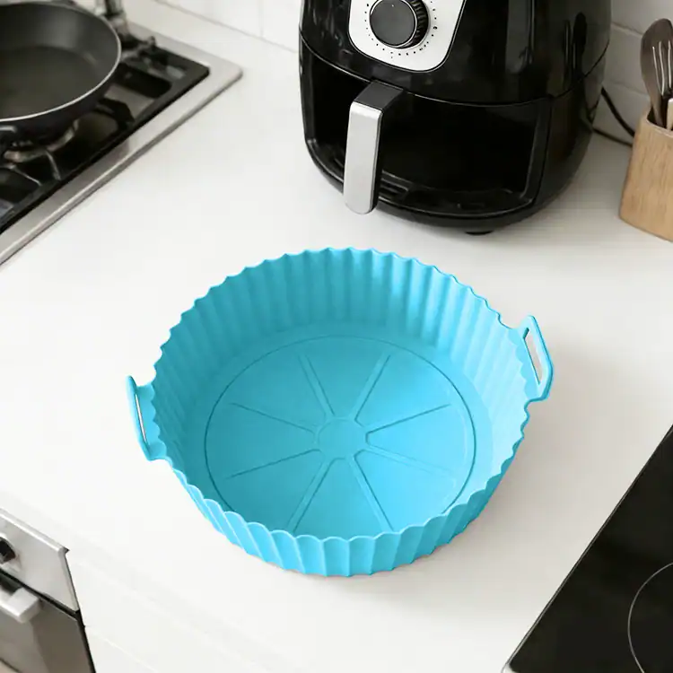 Silicone Air Fryer Baking Tray – Reusable, Non-Stick & Food-Safe Cooking Basket