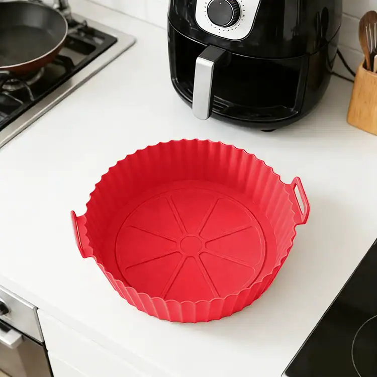 Silicone Air Fryer Baking Tray – Reusable, Non-Stick & Food-Safe Cooking Basket