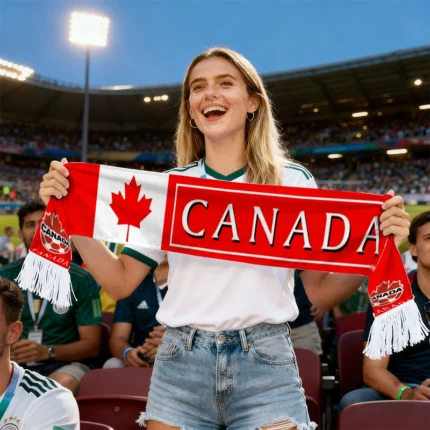 World Cup 2026 Flag Scarf Double-Sided Satin Fan Banner