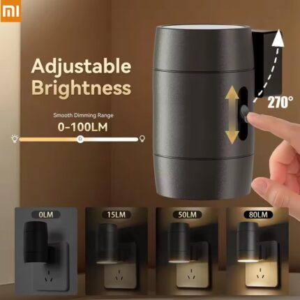 LED Night Light Plug Into Wall Night Lamp Socket US Dimmable With Light Sensor 270° Rotatable For Children Room Bedside