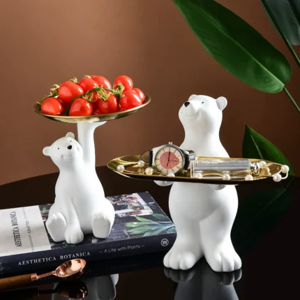 Creative Polar Bear Seated Position Tray Storage Accessories That Can Store Keys Decorations for Friends Birthday Gifts