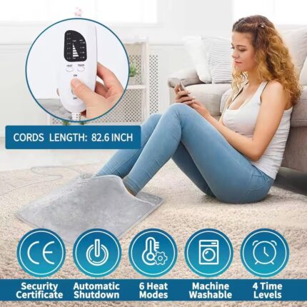 Electric Plush Foot Warmer USB Heating Pad Multi-use Heated Foot Cover Soft Portable Hand Warmer for Bedroom Sleeping Office