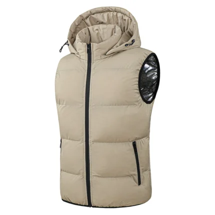 New Men Autumn Thicken Sleeveless Vests Jacket Coat Mens Winter Warm Detachable Hat Outwear Waistcoat Hooded Vest Jacket Male