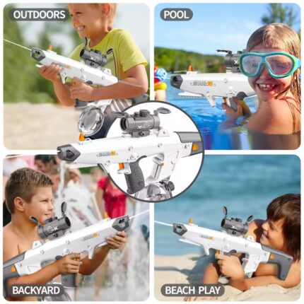 Electric Water Gun Battery Powered Squirt Large Capacity Gun,Automatic Water Gun with Waterproof Design,Summer Outdoor Party Toy