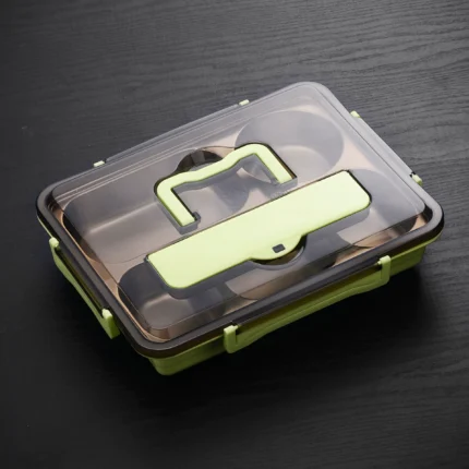 Stainless Steel Thermal Lunch Box Layers Multi Grids Tableware Students School Adult Lunch Boxes Spoon Chopsticks Storage Box