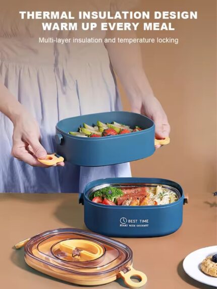 Bento box lunch box, stackable 3-layer food container, leak-proof portable large-capacity bento box, microwave safe bento box