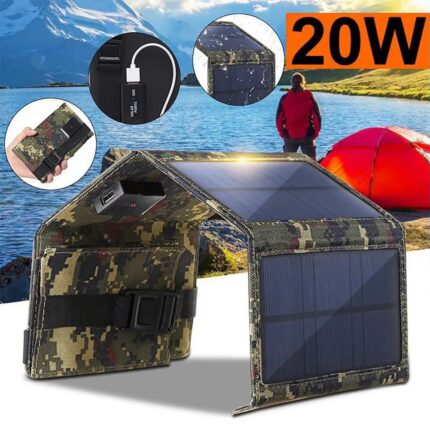 20W USB Folding Solar Panel Charger