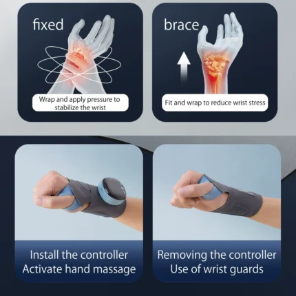 Latest Designs TENS Hand Splint Gym Wristbands Hot Compress Electric Massage Fitness Wrist Band Hand And Thumb Brace