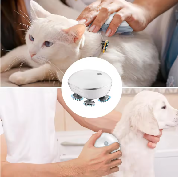 Head Massager with Adjustable Speed for Scalp Massage Red Light for Hair Care Soft Silicone for Deep Kneading of the Head