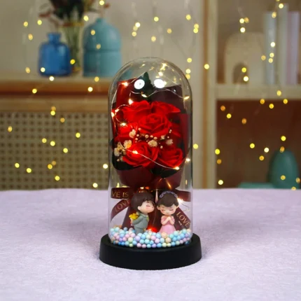 Rose Eternal Life Flower Starry Sky Glass Cover Living Room Decor Gift for Girlfriend Birthday Gift Valentine's Day Mother's Day