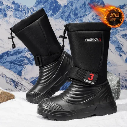Winter men's snow boots, thick-soled waterproof, non-slip, velvet warm work boots, outdoor men's snow boots, hiking boots 38-51