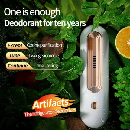 Multi-Functional Air Purifier & Deodorizer for Refrigerator, Car, Pet Area, Toilet - Eliminates Odors and Extends Food Freshness