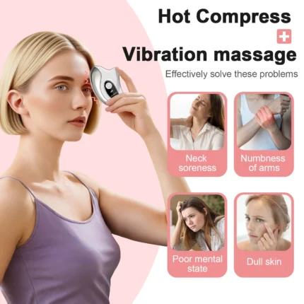 Electric Gua Sha Facial Scraper Board Microcurrent Neck Massager Face Lift Plate Vibration Facial Lifting Firming Skin Care Tool
