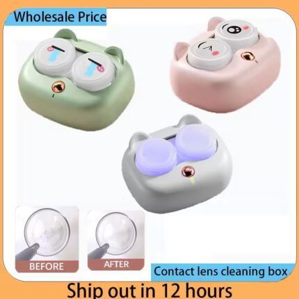 Contact Lenses Cleaner Ultrasonic With Removable Box Remove Tear Protein Cleaning Machine Portable Contact Lenses Case