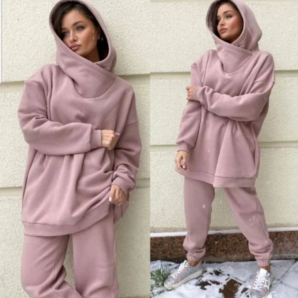2025 New Women's Fashion Casual Sweatshirt Suit Two-Piece Set Autumn/Winter European American Foreign Trade Clothing