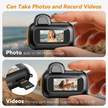 Mini Keychain Camera FHD With 64GB SD Card Pocket Digital Camera Fashion Decoration For Adults Take Photos Anytime