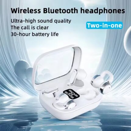 OWS Q10 Binaural Couple Wireless Bluetooth In-ear Ear-clip Earphones Long Battery Life Noise Reduction Earsets For Sport Music