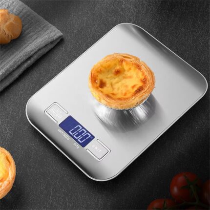 Portable Kitchen Scale Coffee Electronic Scale Stainless Steel Surface LCD Backlit Kitchen Food Scales Weighing Tool
