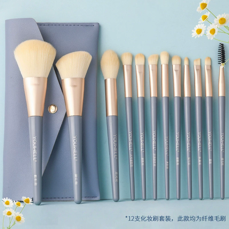 12pcs Portable Makeup Brush with Storage Bucket Complete Set Ultra Soft Beginner Make Up Tools Eyeshadow Blush Brush Beauty Tool