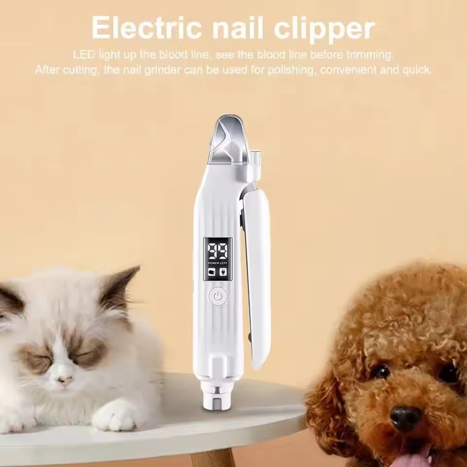Pet Nail Grinder & Clipper – Safe & Painless Nail Trimming Tool for Dogs & Cats
