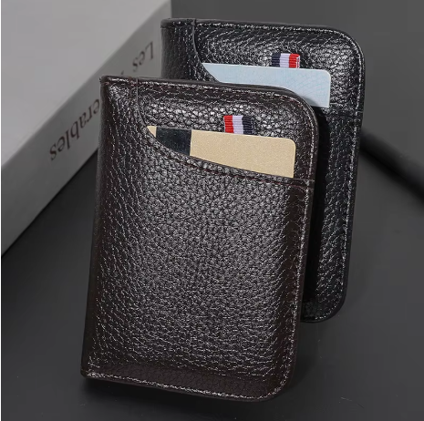 Portable Slim PU Leather Wallet – Minimalist Credit Card Holder for Men