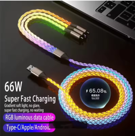 RGB Glow Fast-Charge Cable β 66W Type-C Power & Data Cord