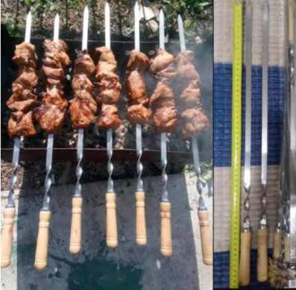 55cm Wood BBQ Fork BBQ Skewers Long