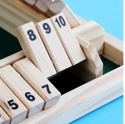 Wooden Game Shut The Box for 4 Players