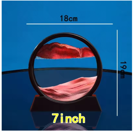 3D Moving Sand Art Picture Round Glass